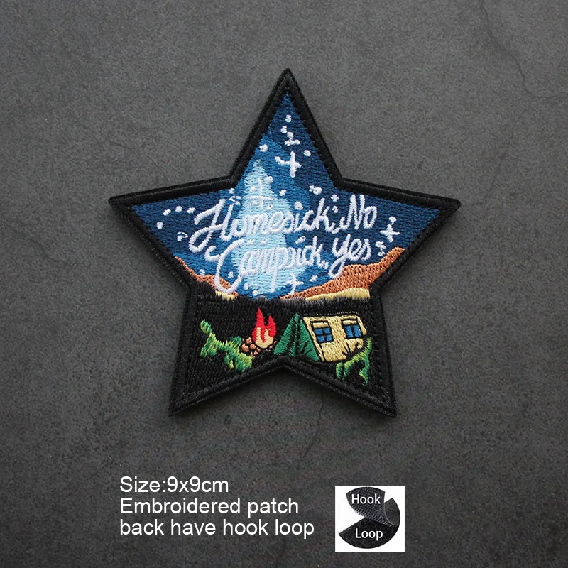 Nuevo y creativo Departamento de Aventuras al aire libre con luz Natural, mochila con paisaje de campo bordado, parche para acampar con conducción autónoma - imagen 5