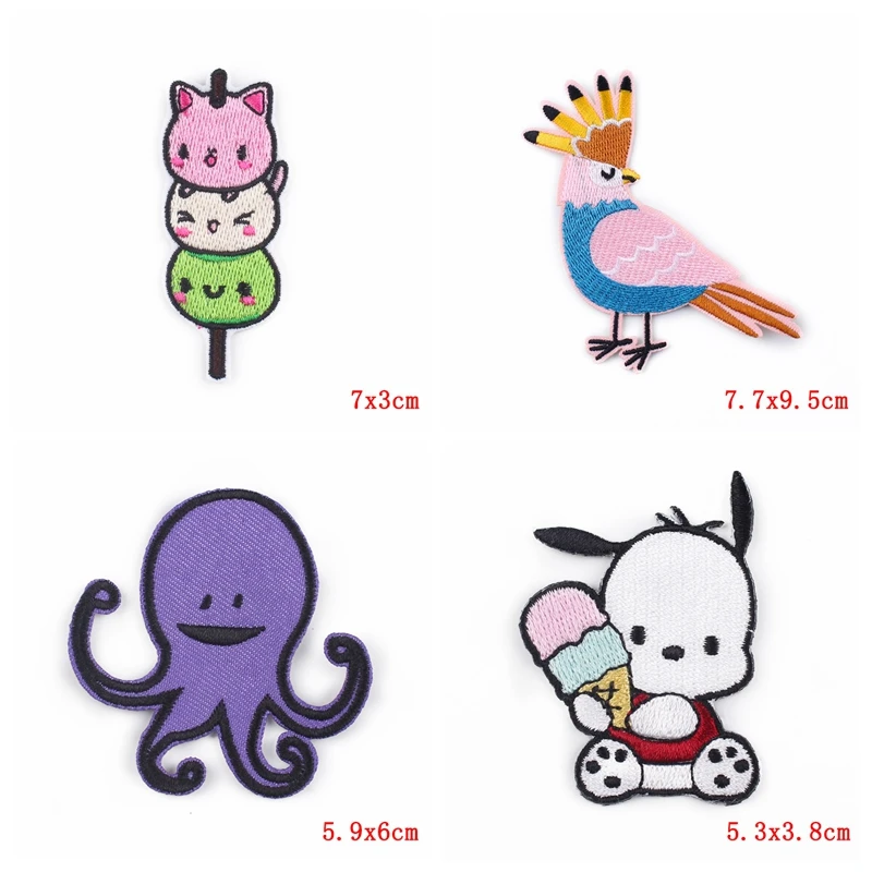 Parches de animales para niños, ropa bordada de dibujos animados, 10 unids/lote por parche bordado para plancha - imagen 4