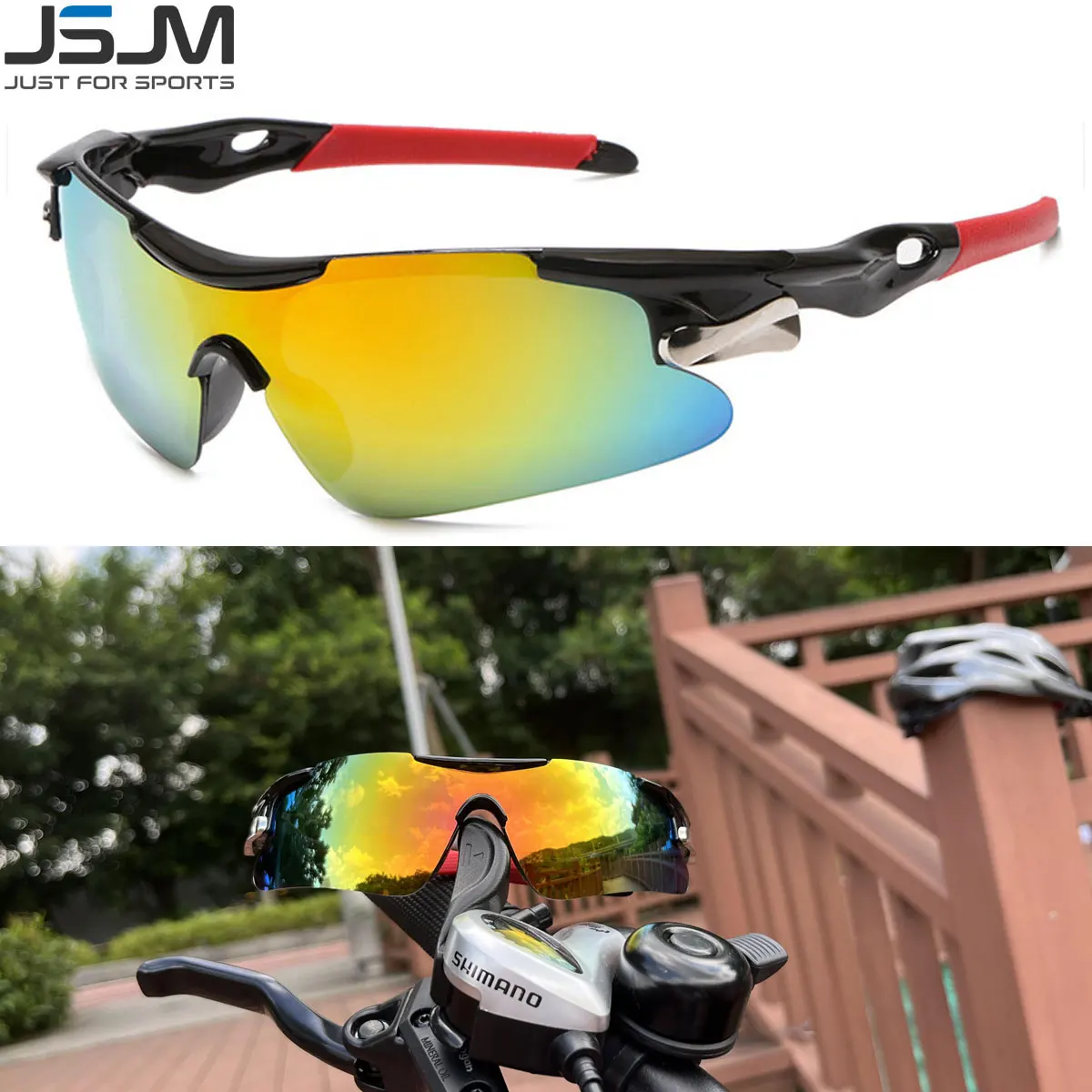 JSJM, gafas de sol para ciclismo al aire libre para hombres, gafas de sol para bicicleta de carretera, protección para montar en montaña, gafas deportivas, gafas de sol para bicicleta MTB - imagen 3