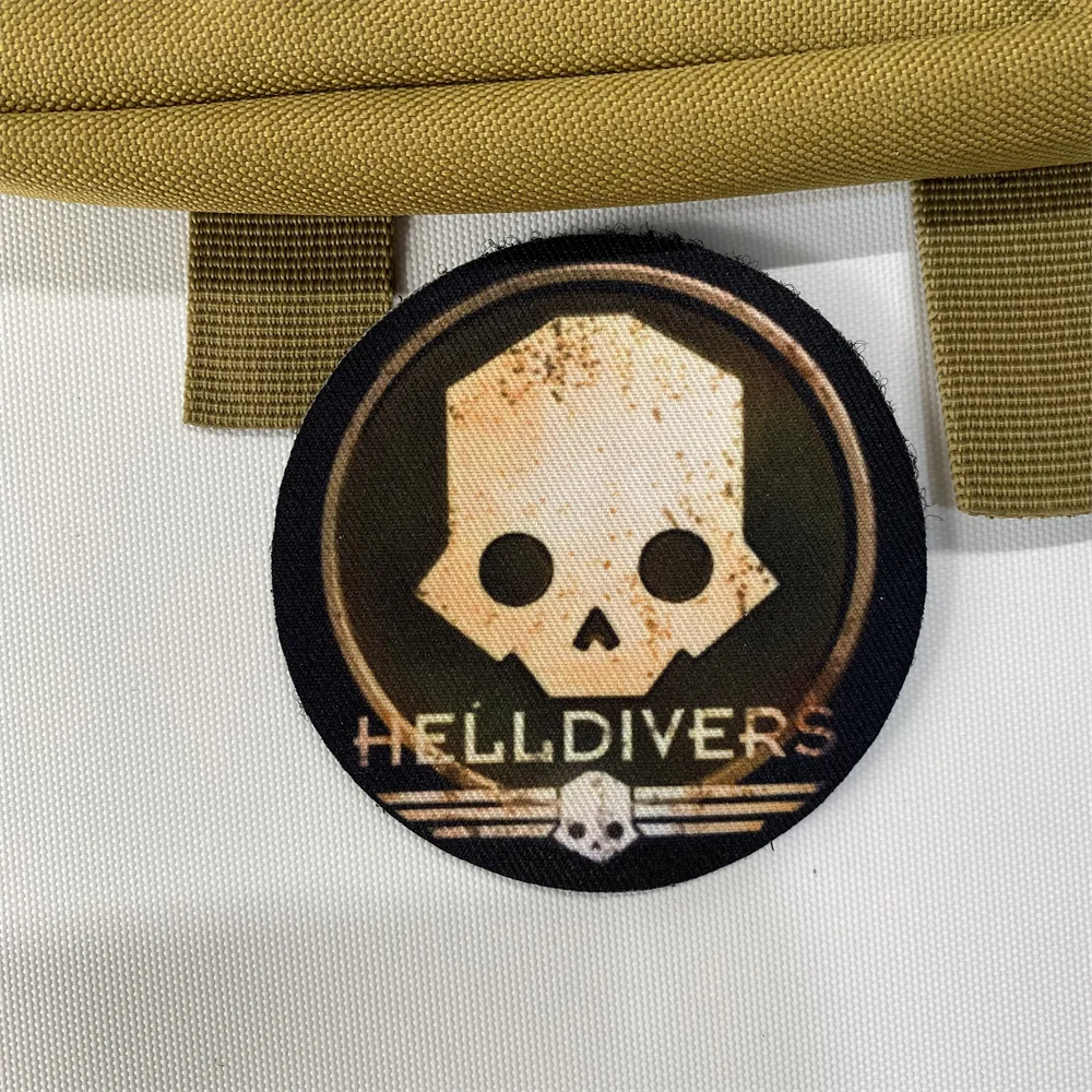 Hell buzos-2 parches de mochila militar táctica, pegatinas impresas alrededor del juego, insignia de moral, brazalete, gancho y bucle - imagen 3