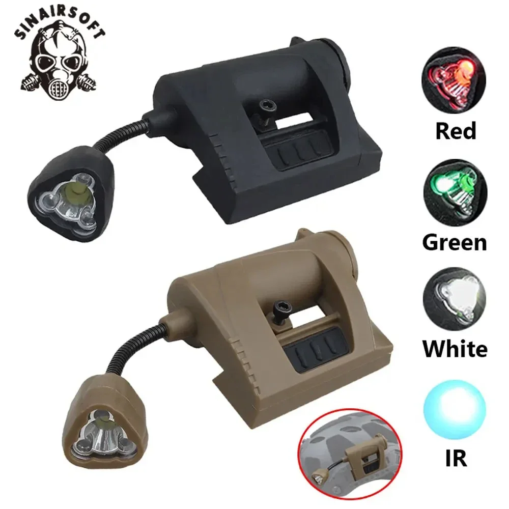 SINAIRSOFT-linterna LED táctica para casco, 3 modos, resistente al agua, para caza, Airsoft, ciclismo, pesca, faro para exteriores