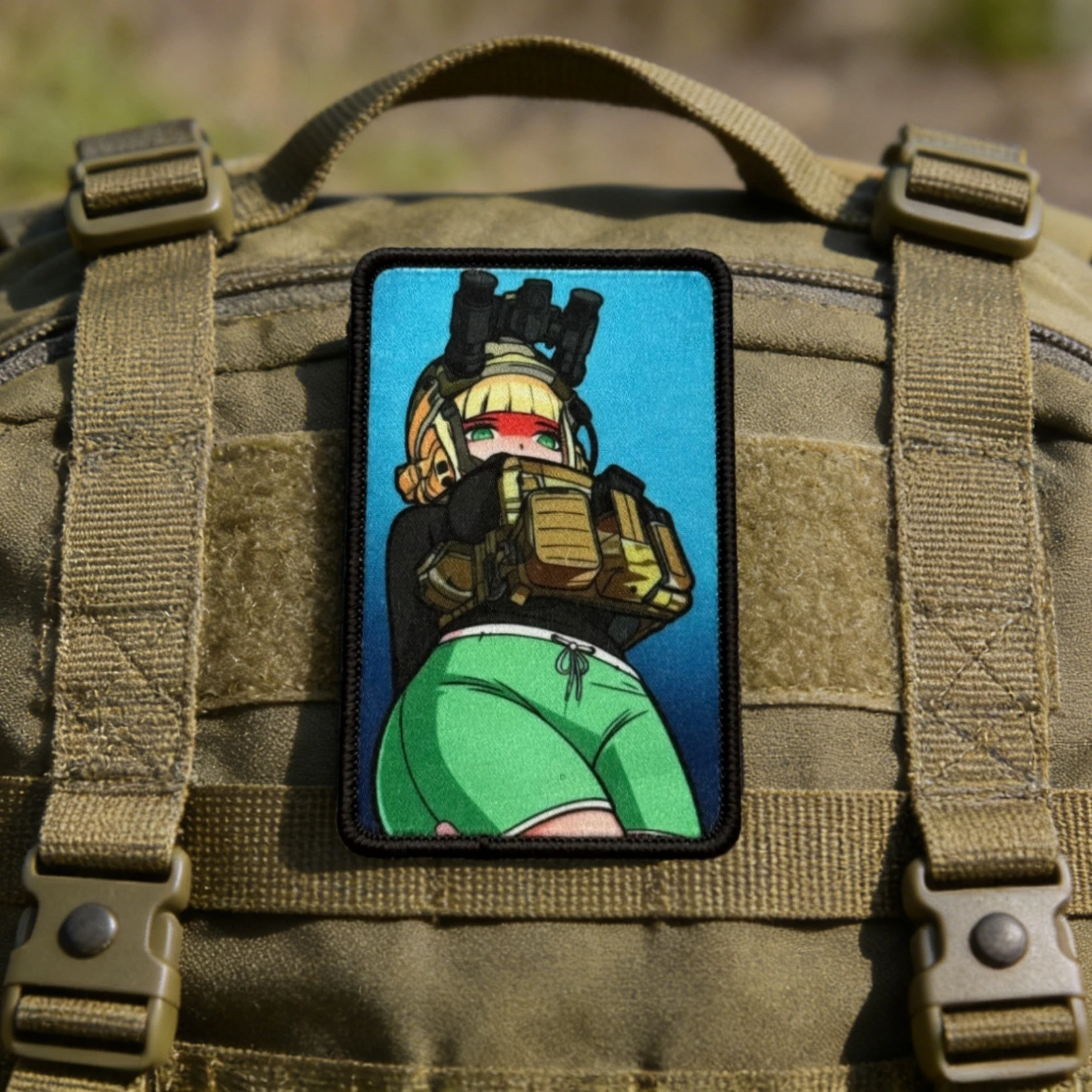 Parche táctico militar anime con velcro gancho-bucle para ropa