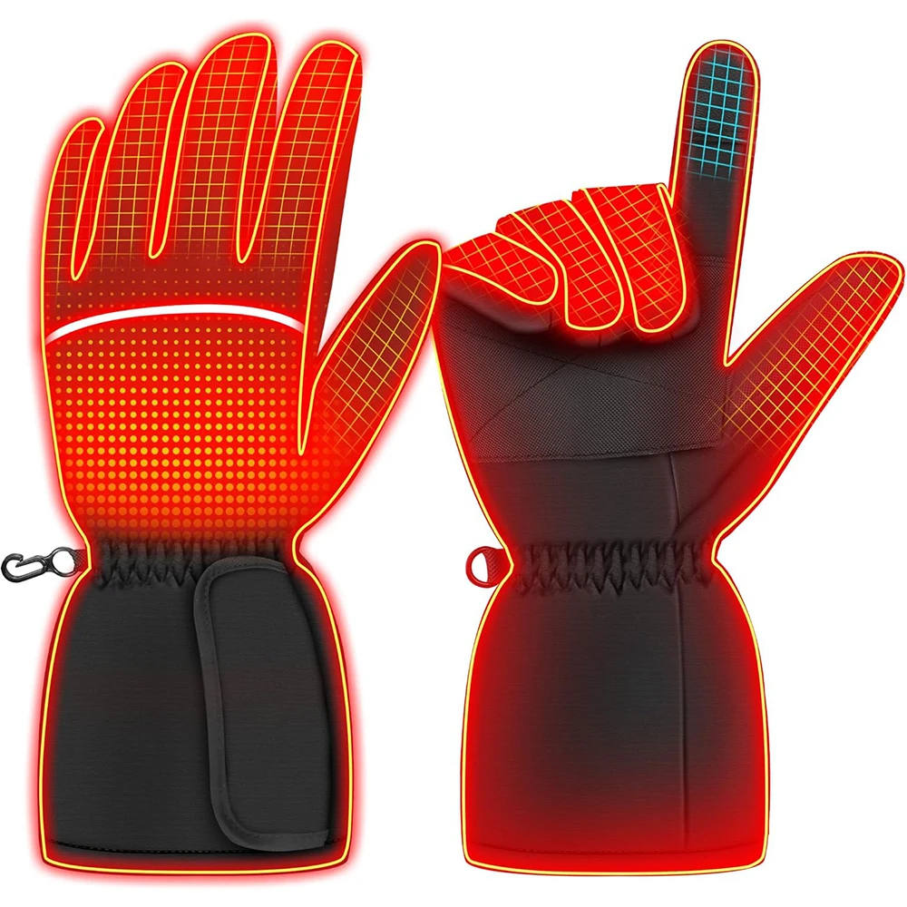Guantes calefactables de caza para hombres y mujeres, guantes térmicos de invierno, guantes calefactores impermeables con pantalla táctil, calentador de manos con batería