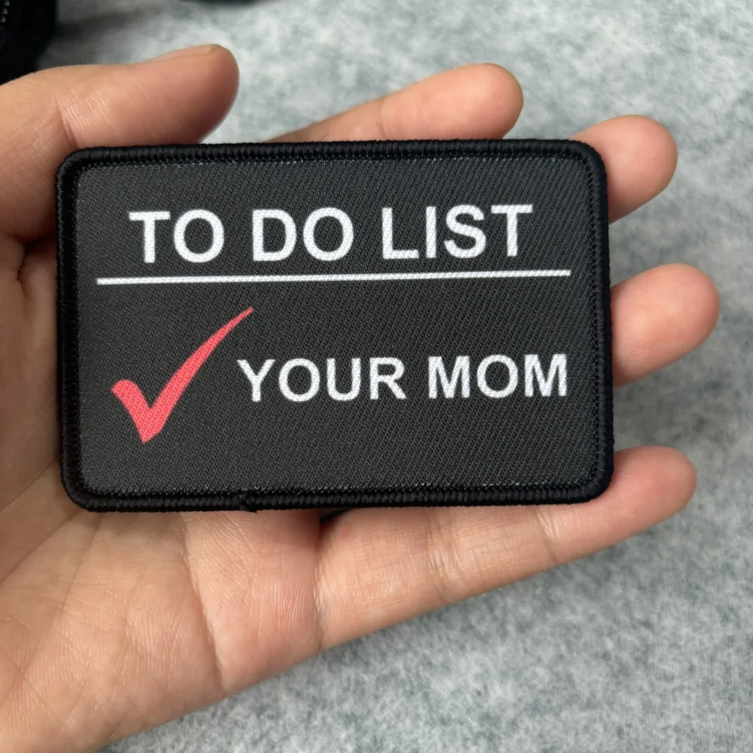 Parche táctico fácilmente distraído para hacer lista, su mamá, parche de gancho y bucle estampado para mochila, insignia de moral militar, pegatinas de sombrero del ejército - imagen 5