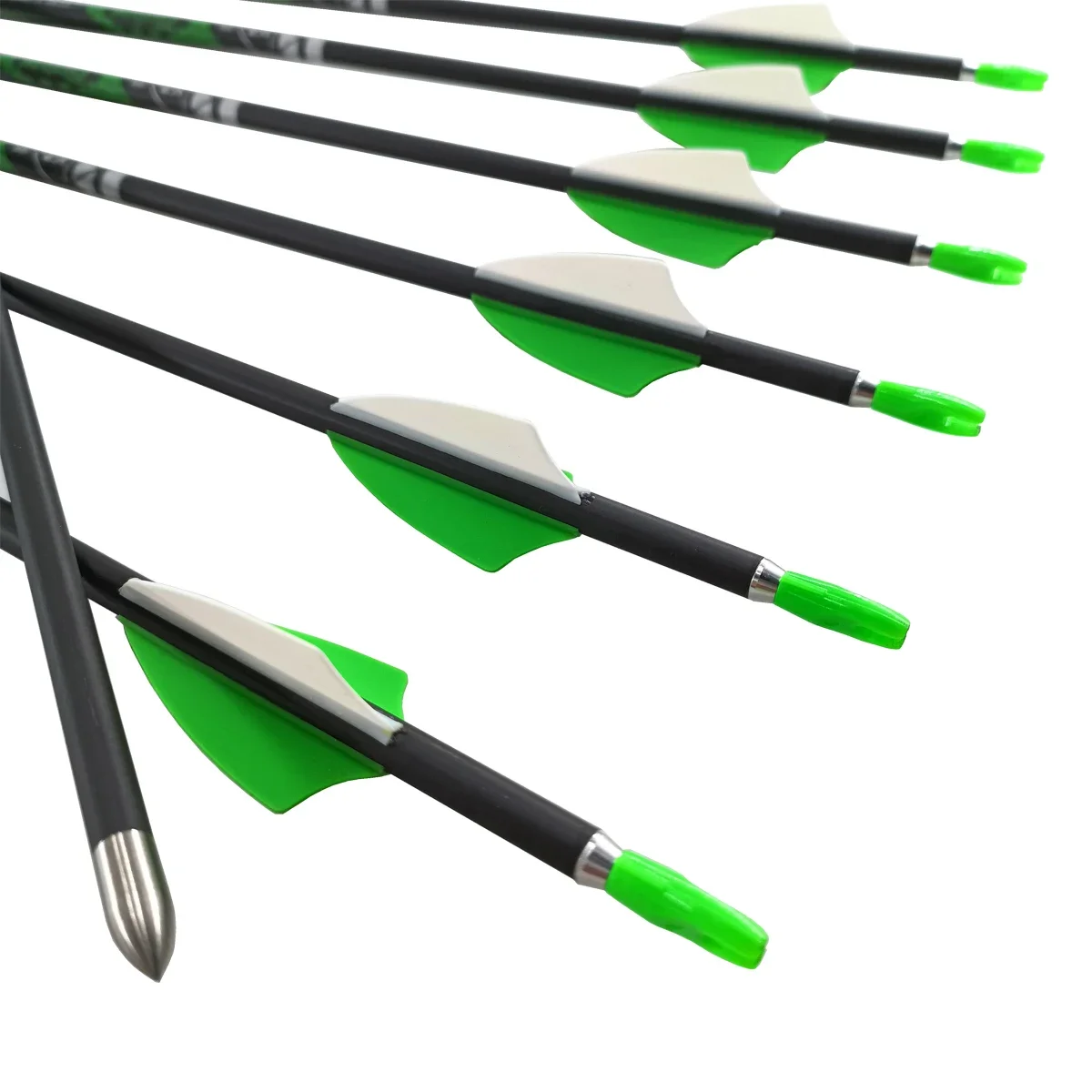 Flechas de tiro con arco V3 Spine400-1000 30 pulgadas flechas de carbono paletas puntos arco recurvo tiro de caza con arco largo - imagen 4