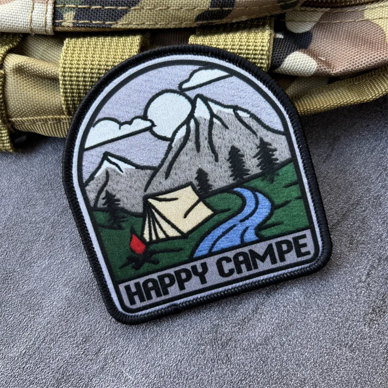 Parche táctico con estampado de HAPPY CRMPE para ropa, insignia de moral, parche militar con gancho, brazalete para mochila - imagen 2