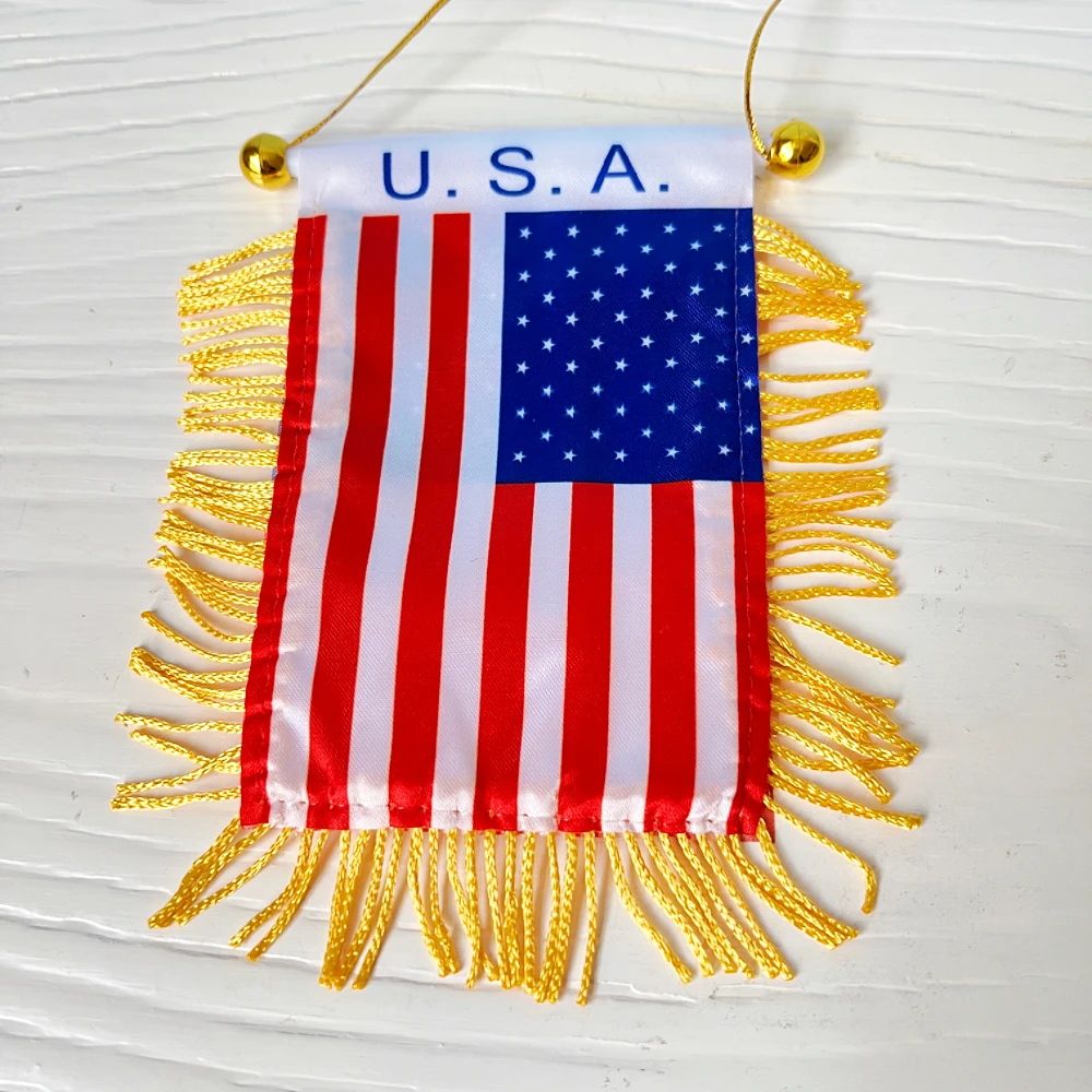 10x14cm decoración de ventana de coche Corea Marruecos América EE. UU. banderas colgantes americanas - imagen 4