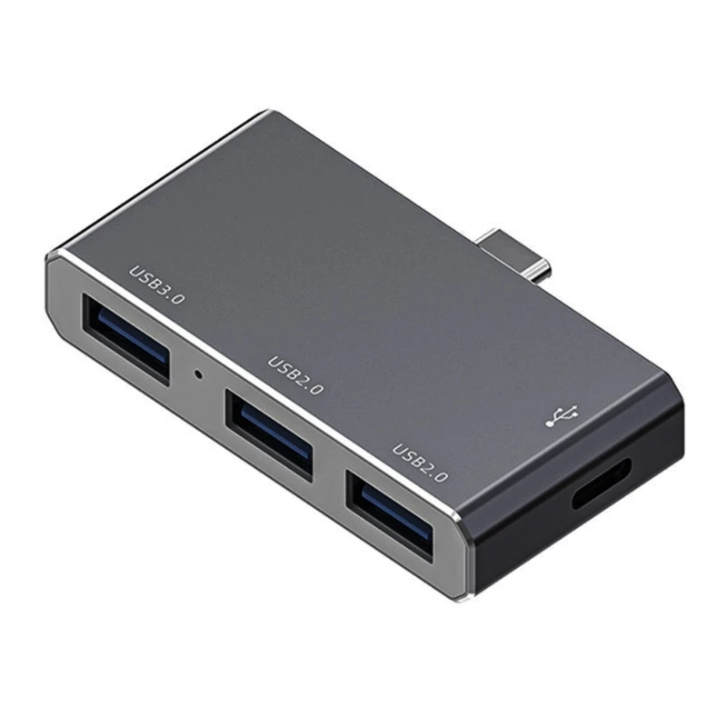 Mini concentrador USB tipo C aleación Zinc 4 en 1, estación acoplamiento multipuerto USB 3,0 tipo C, adaptador - imagen 3