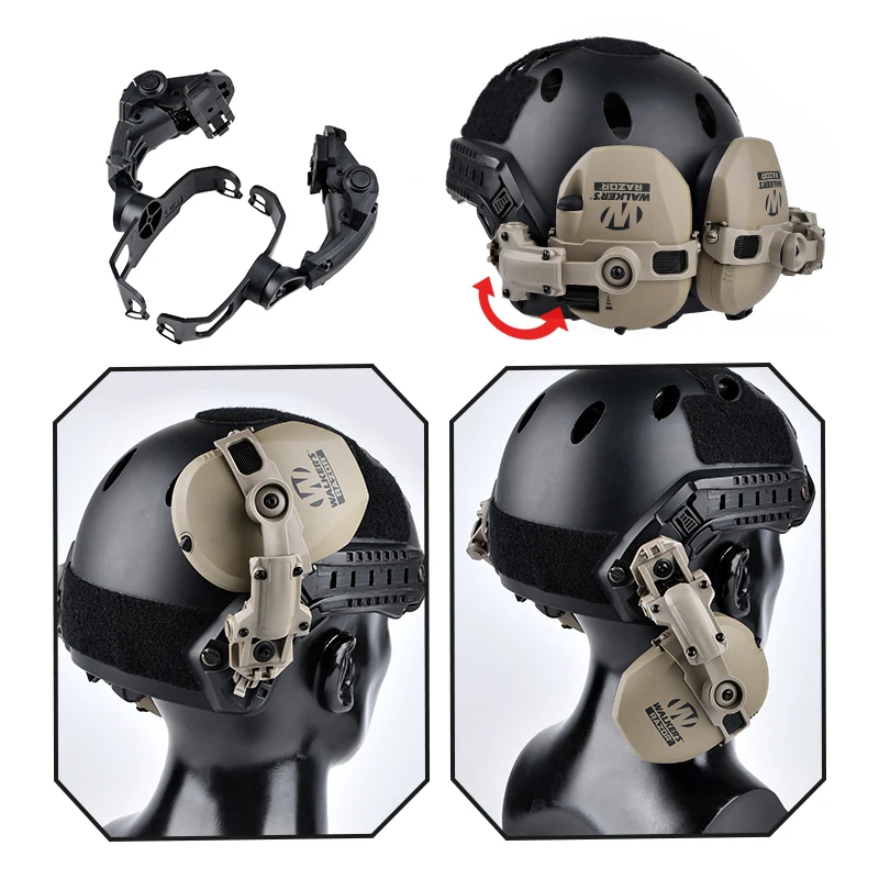 WADSN auriculares tácticos con soporte de arco, cascos rápida con cancelación de ruido, Airsoft, Earmor - imagen 3