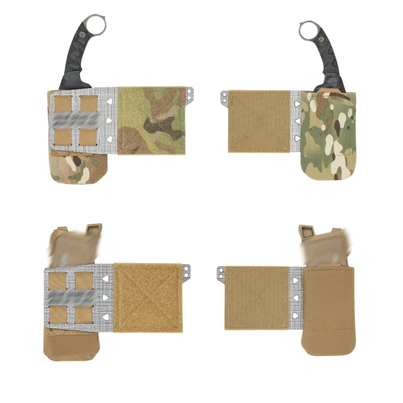 Bolsa táctica para cuchillos lateral MOLLE con solapa expandible y bolsas para cuchillos y radio integradas - imagen 5