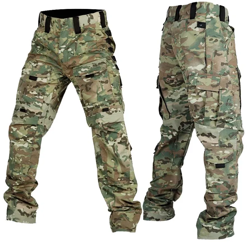 Nuevos pantalones tácticos militares, pantalones Cargo para hombre, pantalones informales impermeables para exteriores, ropa de trabajo de caza resistente al desgaste con múltiples bolsillos