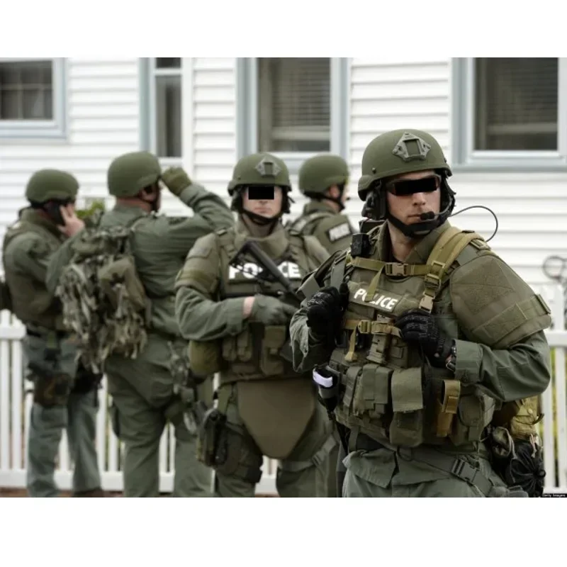 Conjuntos de uniformes tácticos para hombre, traje de camuflaje, camisa de entrenamiento de caza al aire libre, pantalón, Tops, pantalones Cargo de servicio, Olive Drab - imagen 3