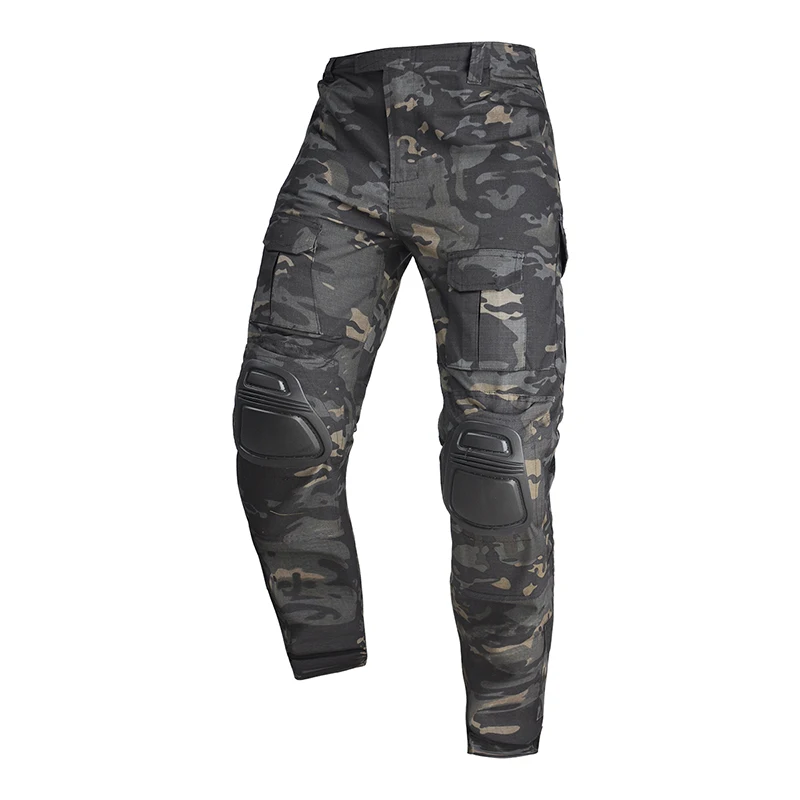 HAN WILD-Pantalones tácticos de camuflaje para hombre, monos de senderismo al aire libre, uniforme militar de lucha, pantalones con múltiples bolsillos, moda