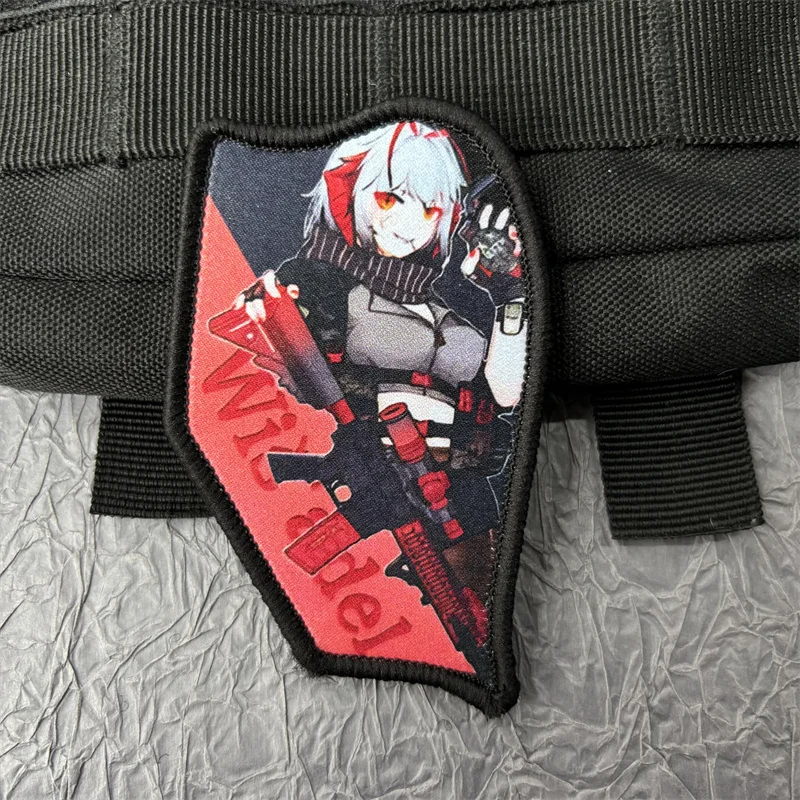 Parche de Anime para ropa, brazalete estampado, insignia de moral táctica, gancho, parche militar para chica, apliques adhesivos para mochila - imagen 3