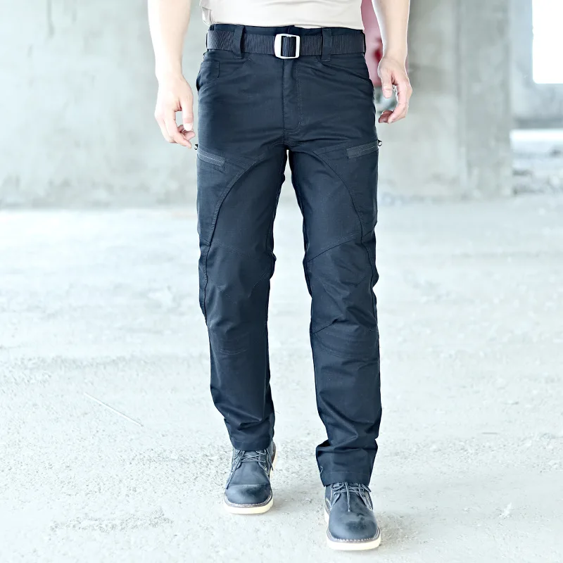 Pantalones tácticos militares para hombre, pantalones Cargo impermeables, transpirables, negros, resistentes al desgaste, ropa de trabajo al aire libre - imagen 2