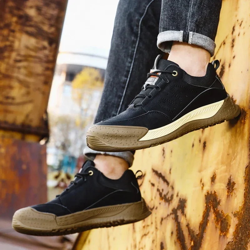 Nuevas zapatillas de seguridad ligeras y transpirables para Hombre, botas de trabajo antideslizantes para Hombre, puntera de acero, zapatillas antiperforación para Hombre - imagen 4