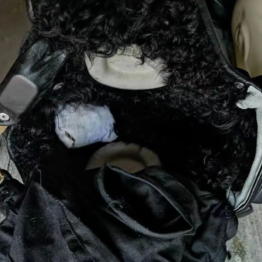 Sombrero de tanque táctico de estilo antiguo al aire libre, sombrero de tanque de cuero del Norte, sombrero de tanque de piel de oveja, Invierno - imagen 3