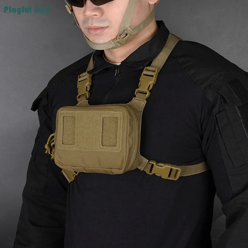 Bolsa táctica plegable para tablero de navegación, chaleco Molle de caza, bolsa de pecho, paquete protector para teléfono móvil, equipo deportivo Airsoft AVA308 - imagen 3