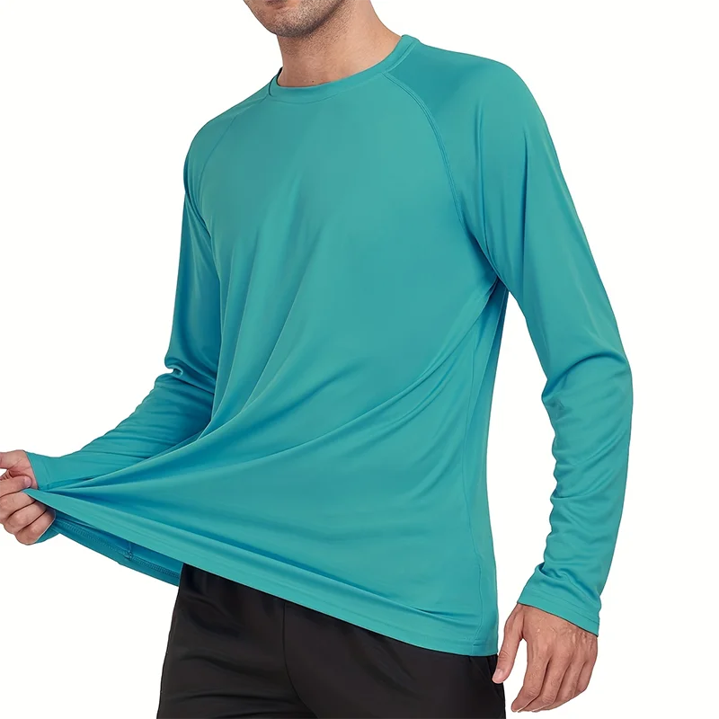 Camiseta de manga larga UPF 50+ para hombre, protección solar UV, camiseta transpirable de secado rápido con protección solar, camisetas para senderismo y rendimiento de peces a prueba de rayos UV - imagen 3