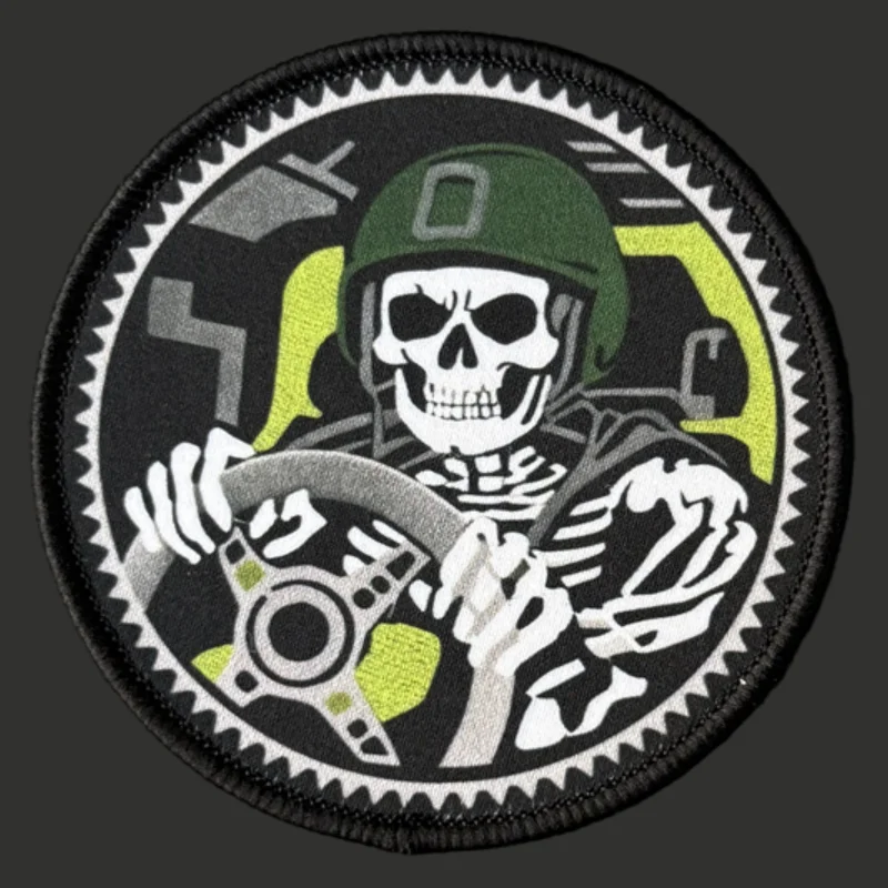 Parche de "conducción de casco", insignia de moral táctica, impresión de gancho y bucle, mochila, accesorios de decoración de ropa, pegatinas, brazalete - imagen 2