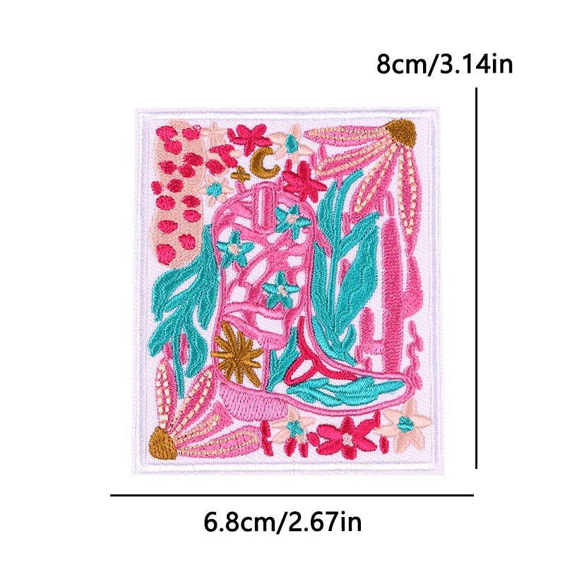 Parche bordado de hierro de vaquero Vintage para chaqueta de cuero, equipo táctico, parche temático occidental para entusiastas del aire libre, parches de planchado - imagen 3