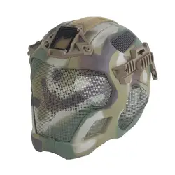 Casco Táctico Airsoft con Malla de Acero y Máscara Facial EVA