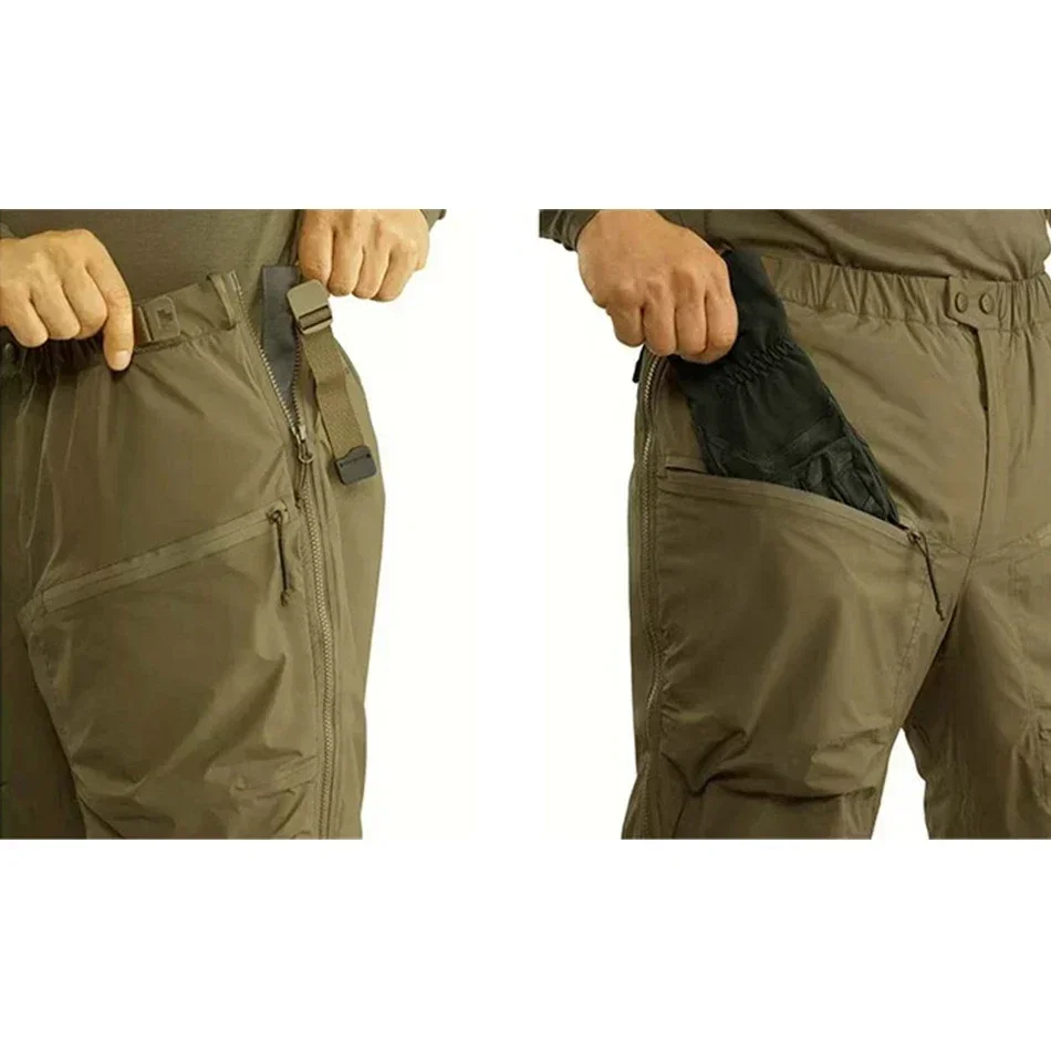 Pantalones de camuflaje tácticos gruesos y cálidos para hombre, impermeables, a prueba de viento, totalmente abiertos en las piernas, con cremallera, para invierno - imagen 5
