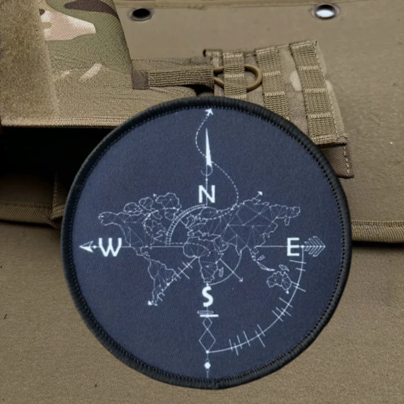 Parche de impresión "Bússola de viaje", chaleco táctico, insignia de moral con gancho y bucle, pegatinas decorativas para mochila, parches para brazalete para ropa - imagen 4