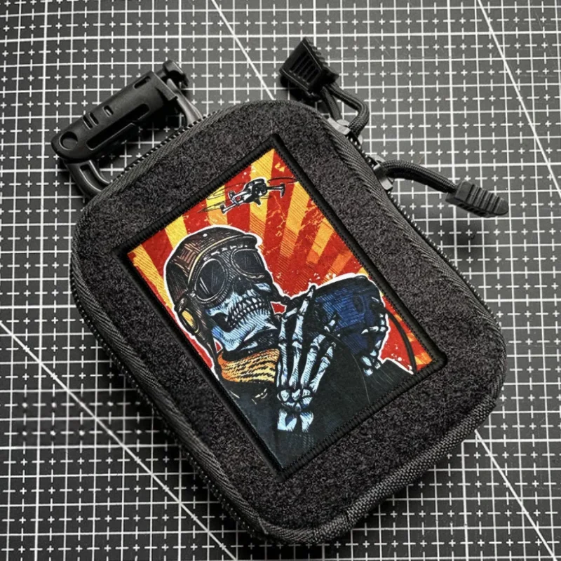 Parche táctico de calavera, insignia de moral militar, mochila con gancho y bucle estampado, accesorios de decoración de ropa, brazalete adhesivo - imagen 3