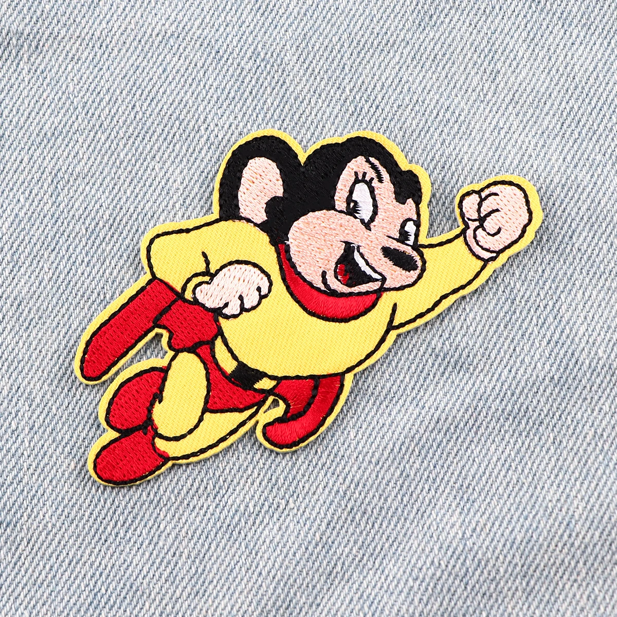 Parches bonitos de ratón para ropa, parches bordados de dibujos animados para ropa, parche para planchar para mochila/insignia adhesiva para chaqueta - imagen 3