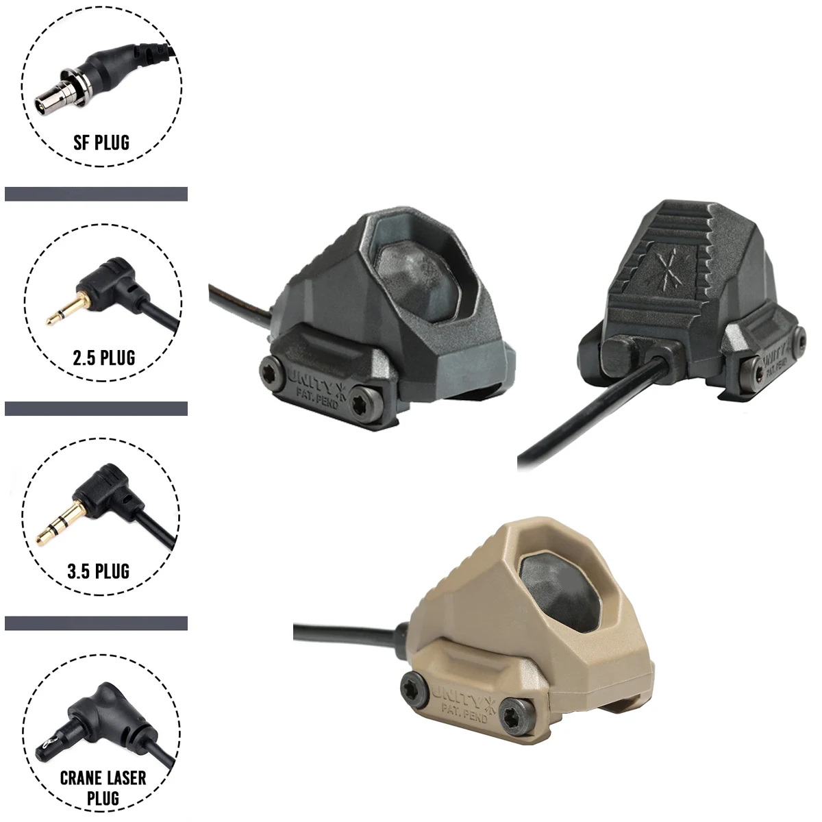 Interruptor de presión de botón remoto táctico AXON UNITY para Surefire M300 M600 2,5 3,5 SF enchufe de grúa riel de 20mm láser NGAL PEQ15 - imagen 3