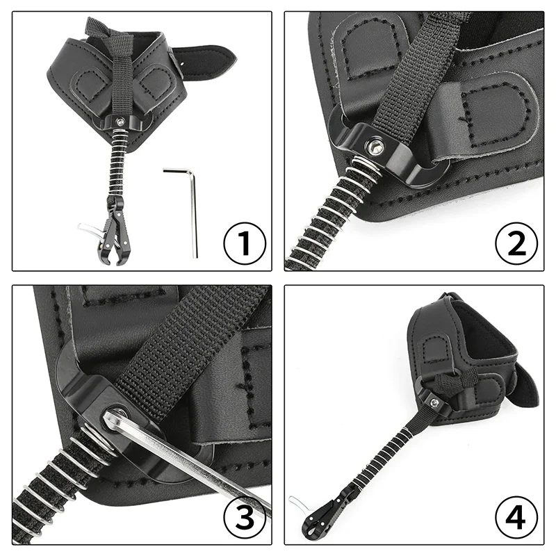 Calibrador de tiro con arco, ayuda para liberación de arco, correa para muñeca, mano izquierda/derecha, arco compuesto, tiro, objetivo de caza - imagen 3