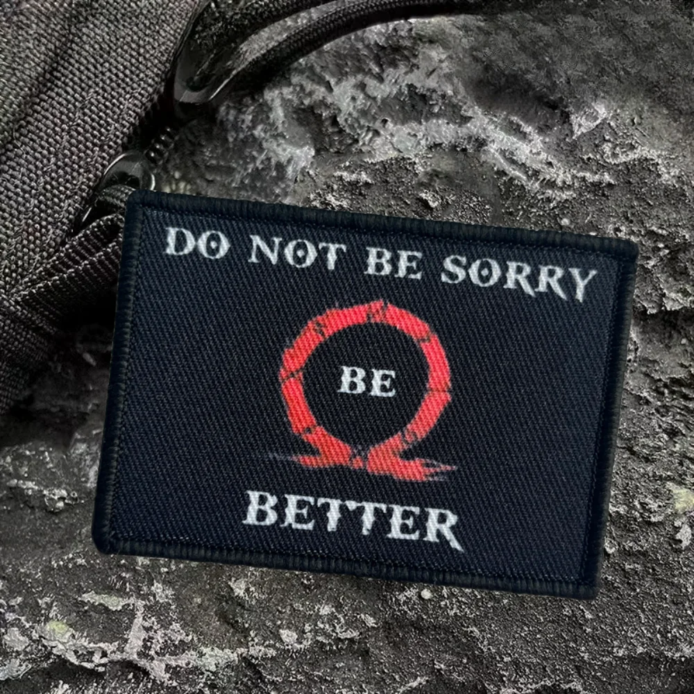 Parche táctico con estampado de God Of War Be Better, parches con emblema de gancho y bucle, insignia de moral militar, brazalete del ejército, pegatina para mochila Chevron - imagen 4