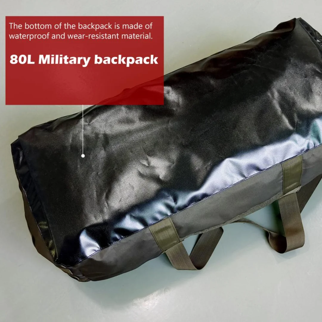 Mochila táctica grande, bolsa de transporte de 80L, bolsa de lona para mudanzas - imagen 2