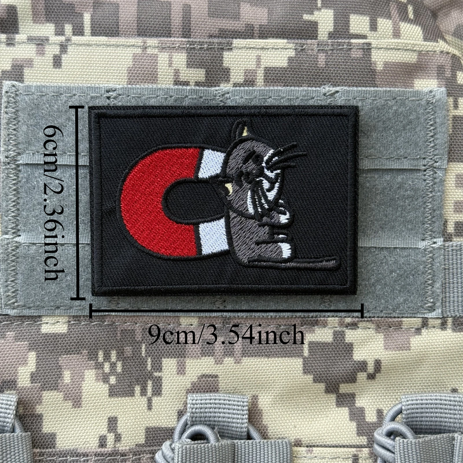 Parche Chevron "imán para gatos", insignia de moral táctica, parches bordados de gancho y bucle para ropa, pegatina de equipo militar - imagen 2