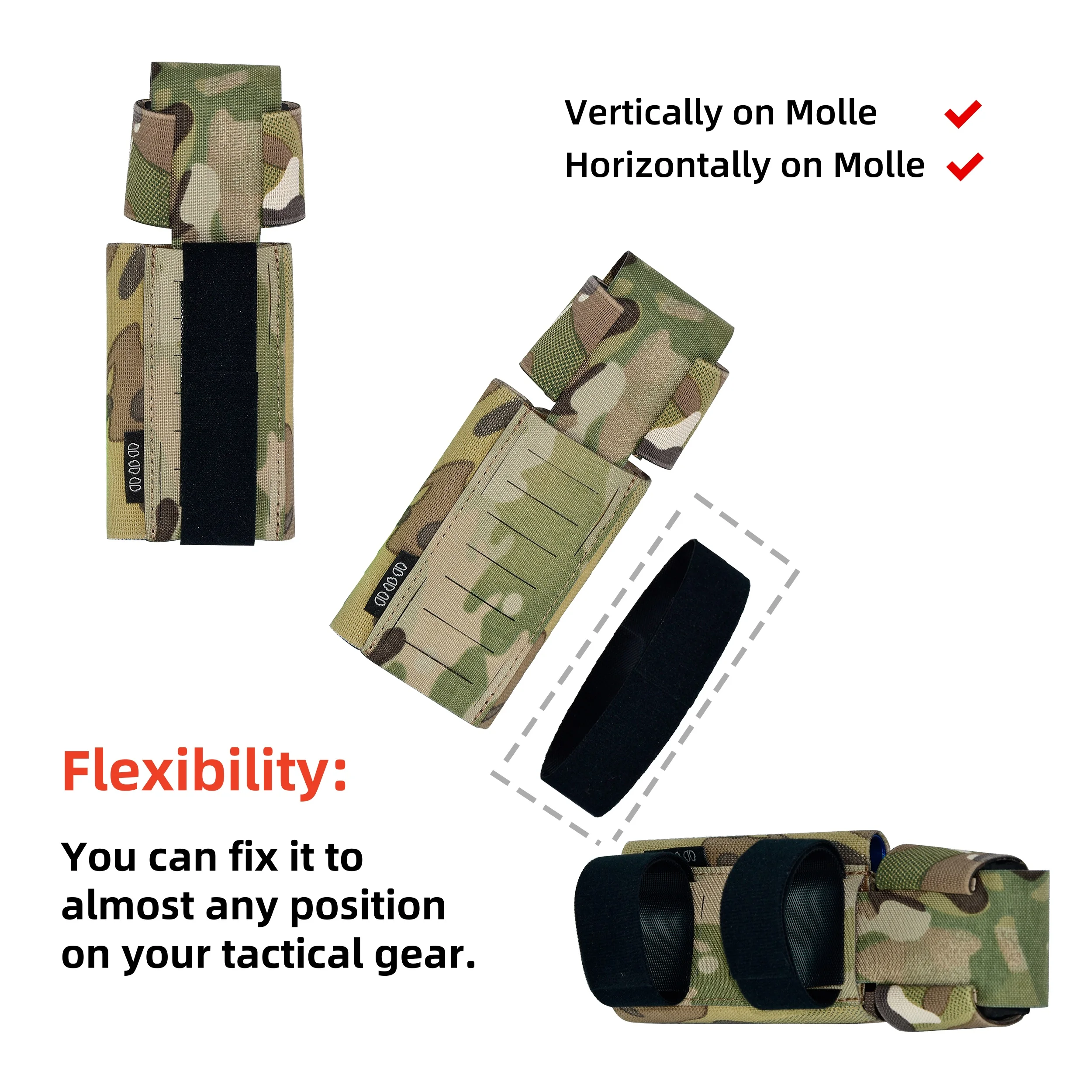Bolsa táctica Molle elástica de liberación rápida TQ versión Molle torniquete ajustable multidireccional y soporte para marcadores - imagen 3