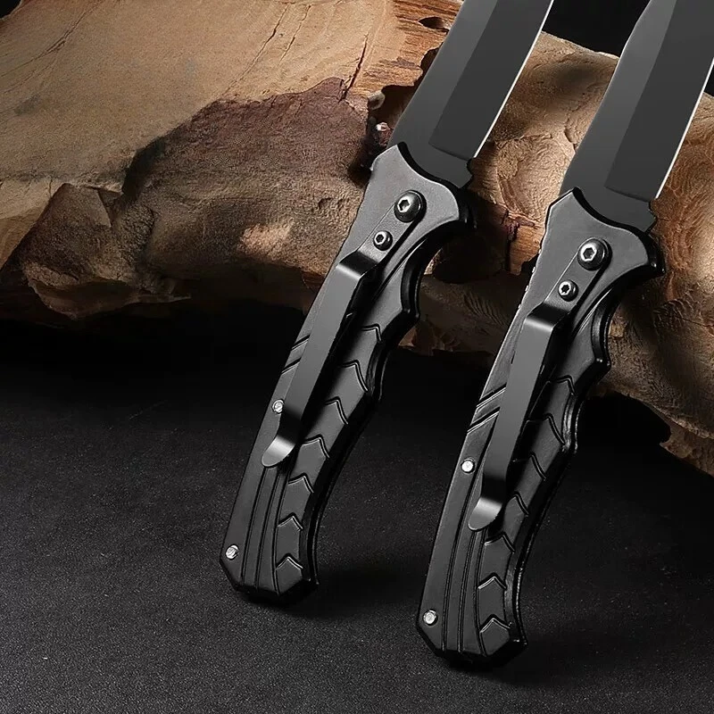 Cuchillo plegable acero inoxidable redondeado para camping y pesca - imagen 4