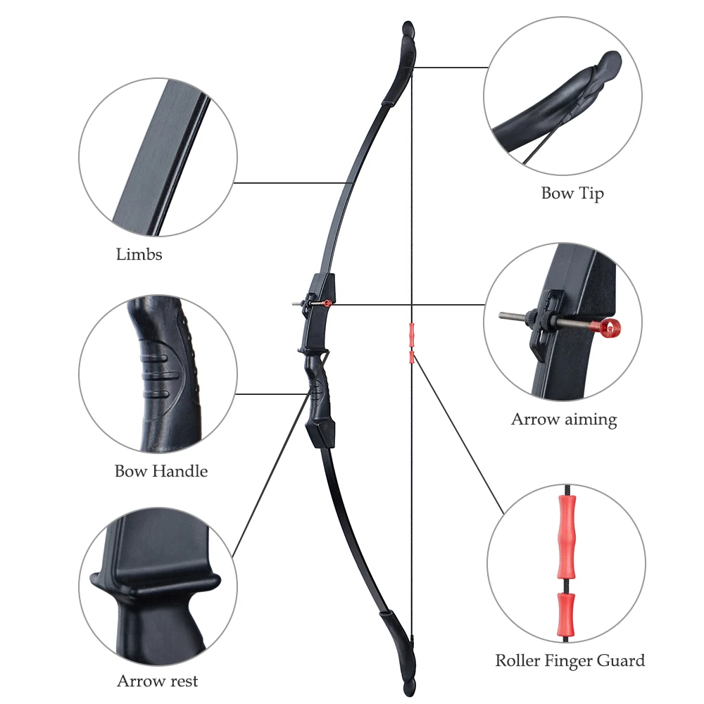 Juegos de arco y flecha para niños, arco recurvo para mano izquierda y derecha, juego de tiro Universal para padres e hijos al aire libre, 18 libras - imagen 2