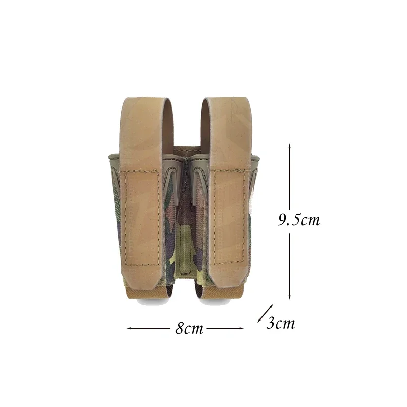 Bolsa doble Mag Airsoft, portador de placa táctica, bolsa para revistas de 9mm, bolsa MOLLE de liberación rápida para caza, equipo de funda - imagen 4