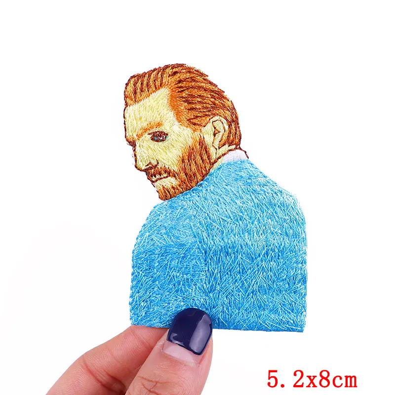 Parche de corazón de Van Gogh, parches de espacio al aire libre, apliques de ondas para ropa, parches bordados para planchar, pegatinas, insignias - imagen 5