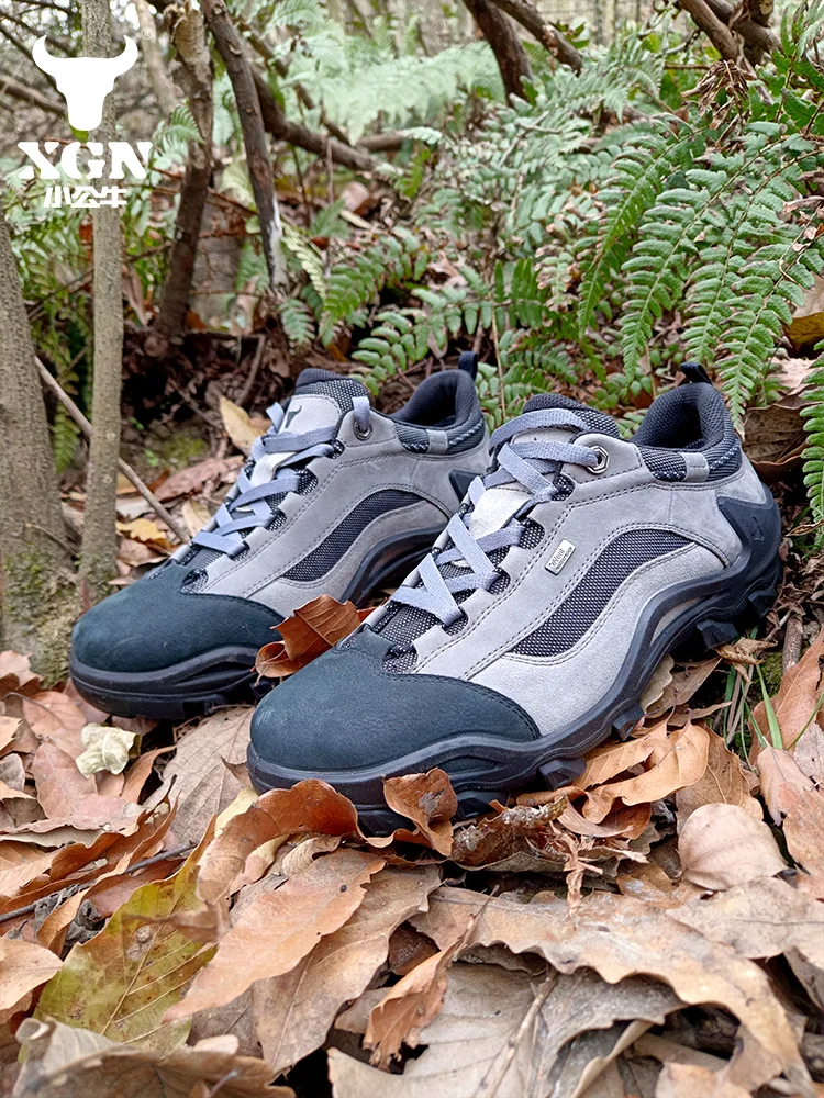 XGN-zapatos de senderismo de piel de vaca para hombre, botas de caza impermeables para eventos, botas militares tácticas de combate en el desierto, zapatillas de senderismo para mujer - imagen 4