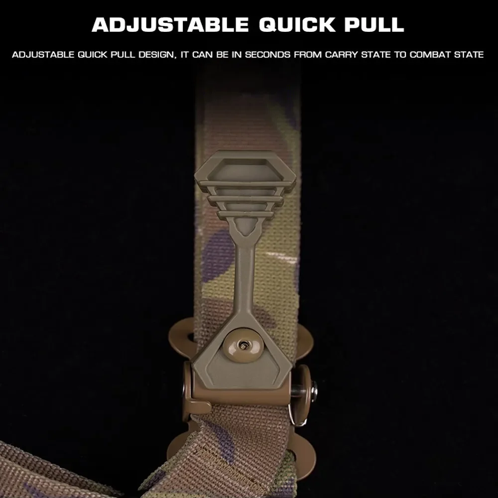 Eslinga táctica estilo Ferro de un solo punto con anillo de tracción fija rápida, correa para el hombro, Rifle de caza, cuerda Airsoft ajustable - imagen 5