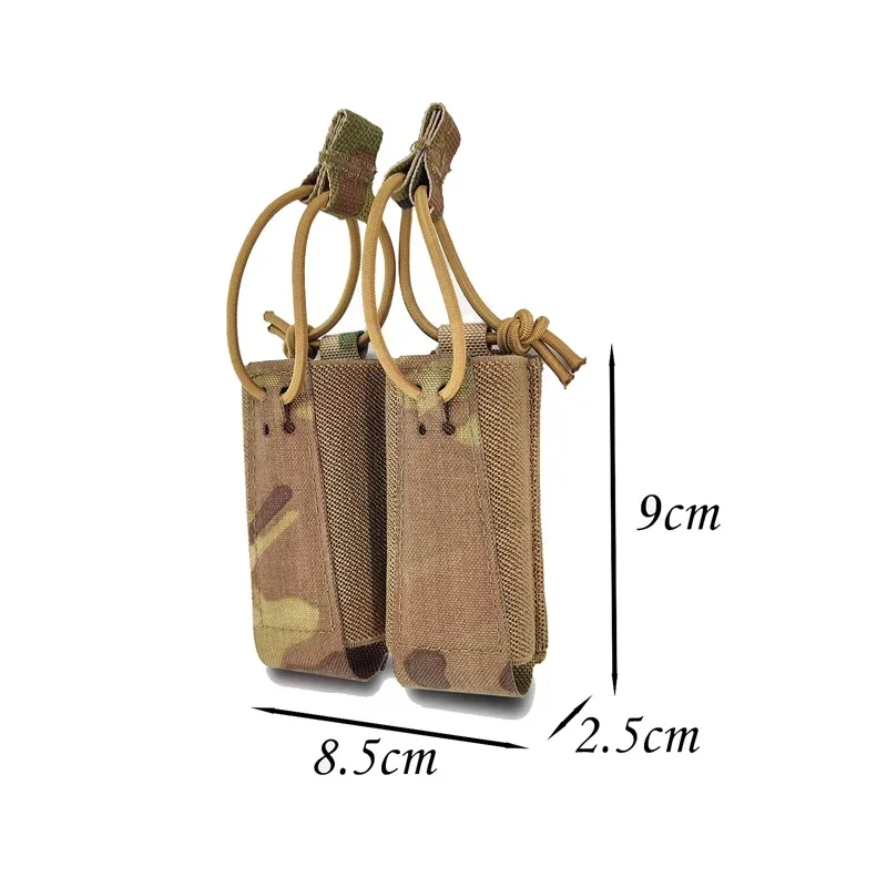 Bolsa táctica doble Mag Airsoft GBRS 9mm, funda para revista, Multicam, bolsa Molle elástica para artículos diversos, equipo portador - imagen 5
