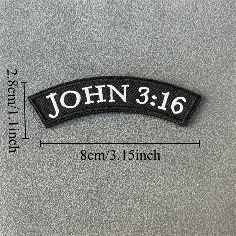 Parche "JOHN 3:16", insignia de período táctico, gancho bordado y bucle, mochila, accesorios de decoración de ropa, pegatina, brazalete - imagen 2