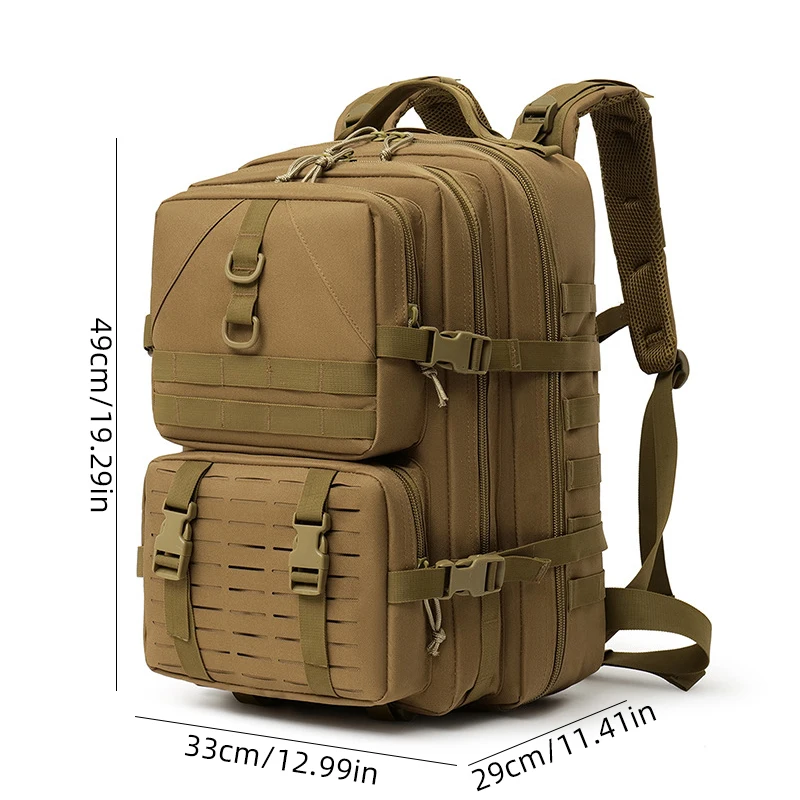 Mochila táctica de Montañismo al aire libre, almacenamiento grande Molle, deportes, escalada, senderismo, Camping, mochila multifuncional - imagen 3