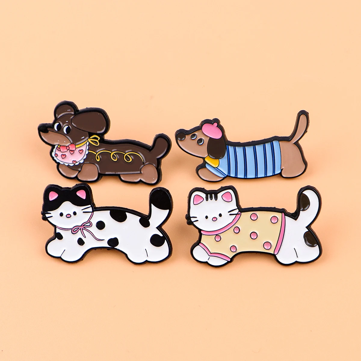 Alfileres esmaltados de gato para mascotas, broche de perro salchicha de dibujos animados, Pin de solapa de Metal, insignia, accesorios para mochila, joyería de animales, regalos para amigos - imagen 3
