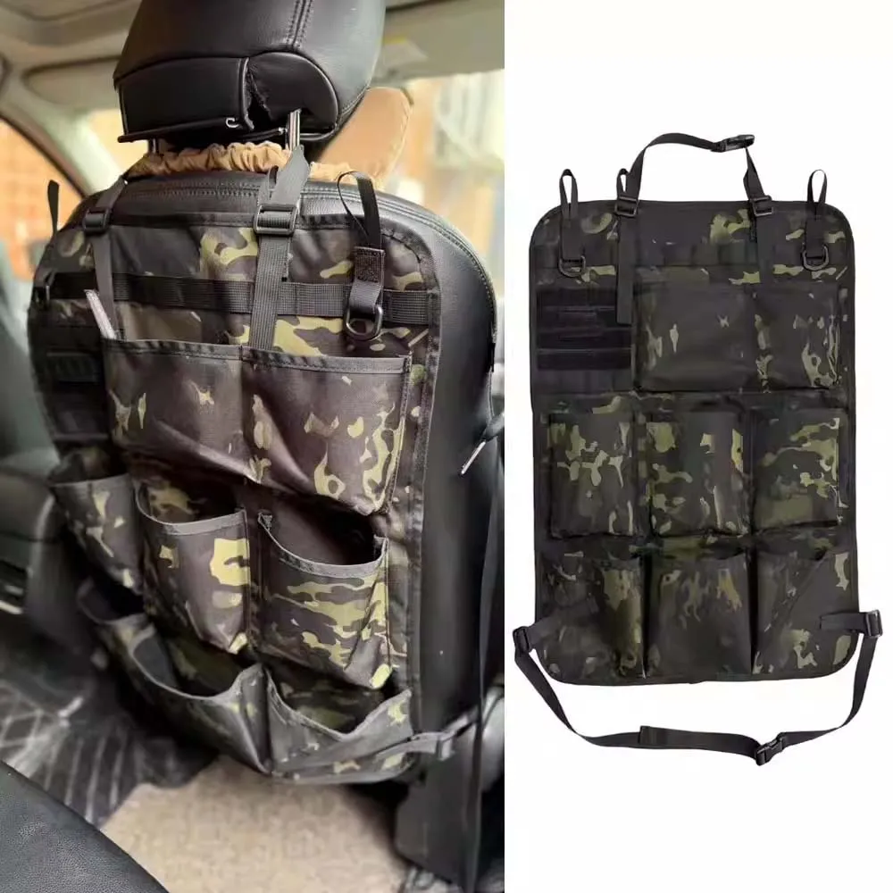 Bolsa colgante para coche con múltiples bolsillos para exteriores, táctica de camuflaje, bolsa colgante de almacenamiento para respaldo de asiento multifuncional, bolsa colgante para acampar - imagen 2