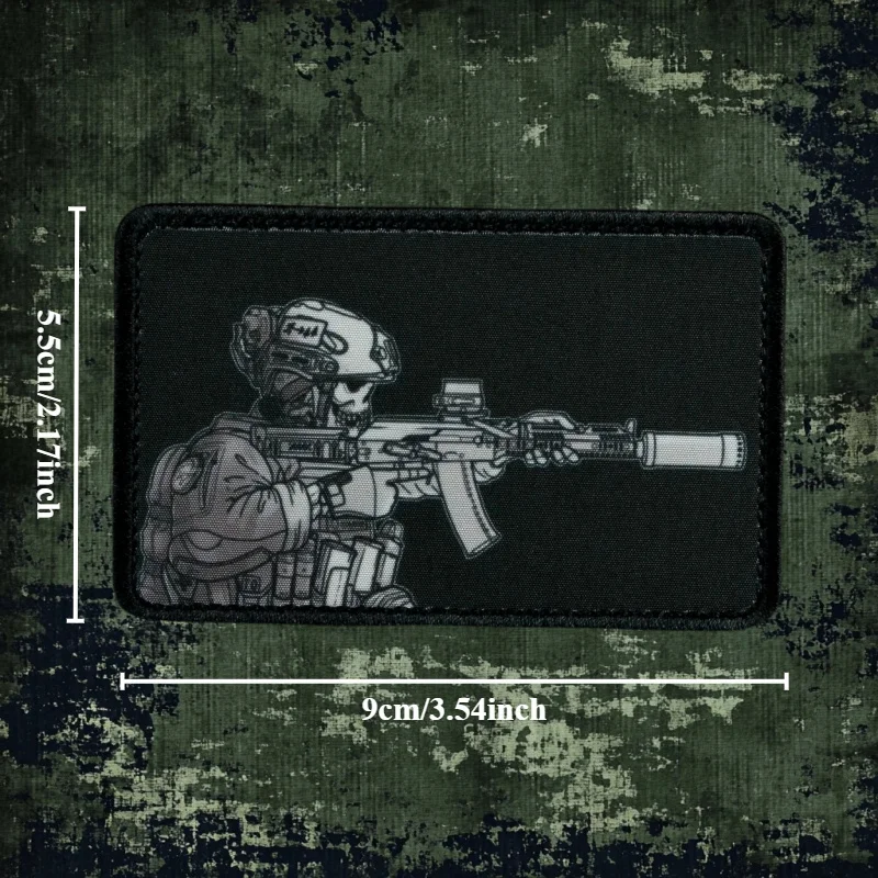 Emblema de línea de visión, diseño de soldado, insignia de moral, parches militares tácticos para ropa, mochila militar, pegatina de gancho y bucle impresa - imagen 2