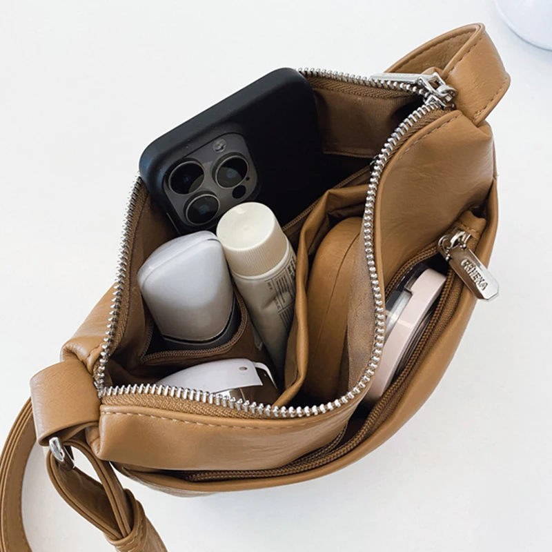 Bolso de hombro tipo bandolera para gimnasio de PU para mujer, correa ajustable, bolso de compras y ocio, bolso de viaje ligero de almacenamiento grande - imagen 4