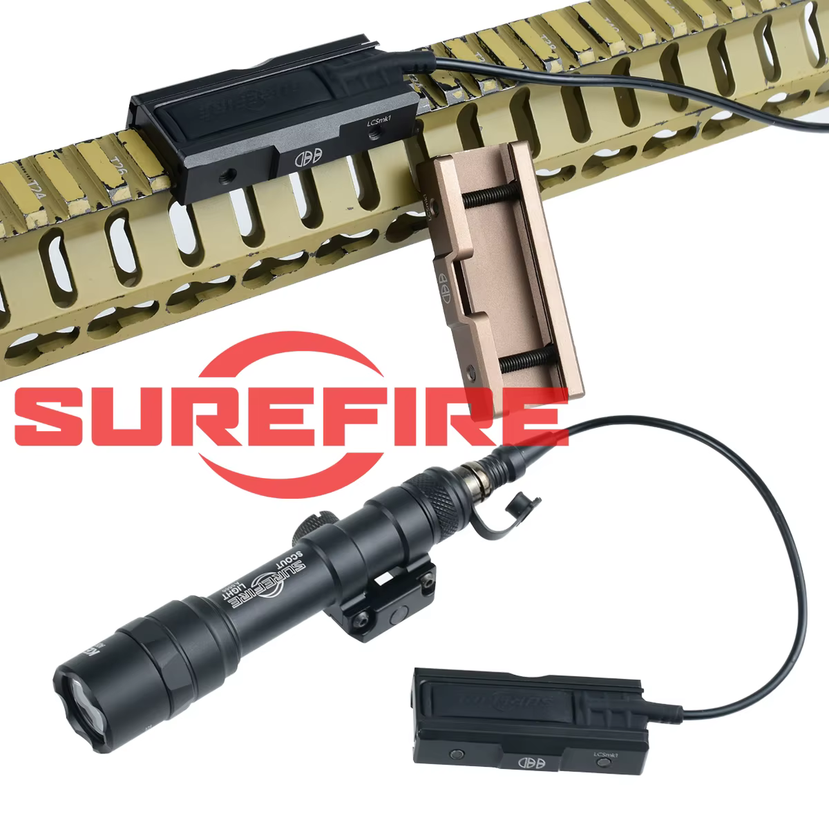 Linterna Táctica Surefire LED para Airsoft con Anclaje Mlok y Picatinny - imagen 5